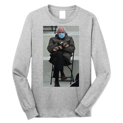 Sleepy Bernie Sanders Mittens Sitting Inauguration Long Sleeve Shirt