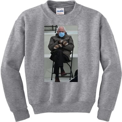 Sleepy Bernie Sanders Mittens Sitting Inauguration Kids Sweatshirt