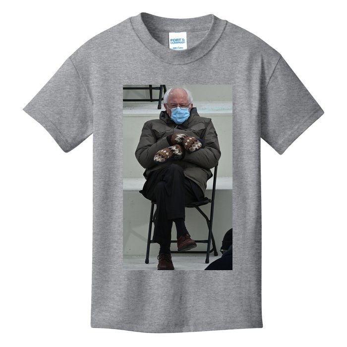 Sleepy Bernie Sanders Mittens Sitting Inauguration Kids T-Shirt