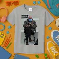 Sleepy Bernie Sanders Mittens Sitting Inauguration Kids T-Shirt