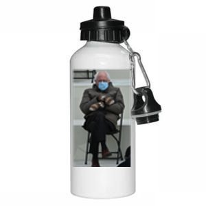 Sleepy Bernie Sanders Mittens Sitting Inauguration Aluminum Water Bottle