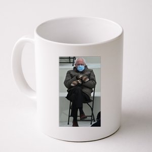 Sleepy Bernie Sanders Mittens Sitting Inauguration Coffee Mug