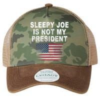 Sleepy Joe Is Not My President American Flag Legacy Tie Dye Trucker Hat