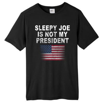 Sleepy Joe Is Not My President American Flag Tall Fusion ChromaSoft Performance T-Shirt