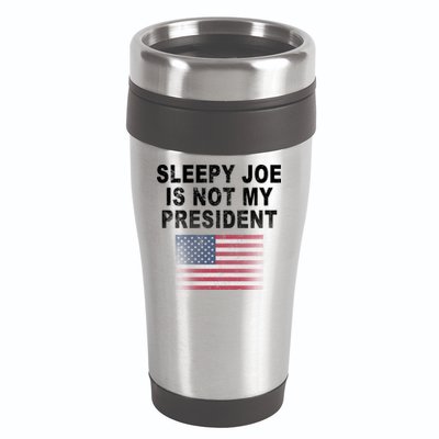 Sleepy Joe Is Not My President American Flag 16oz Travel Tumbler