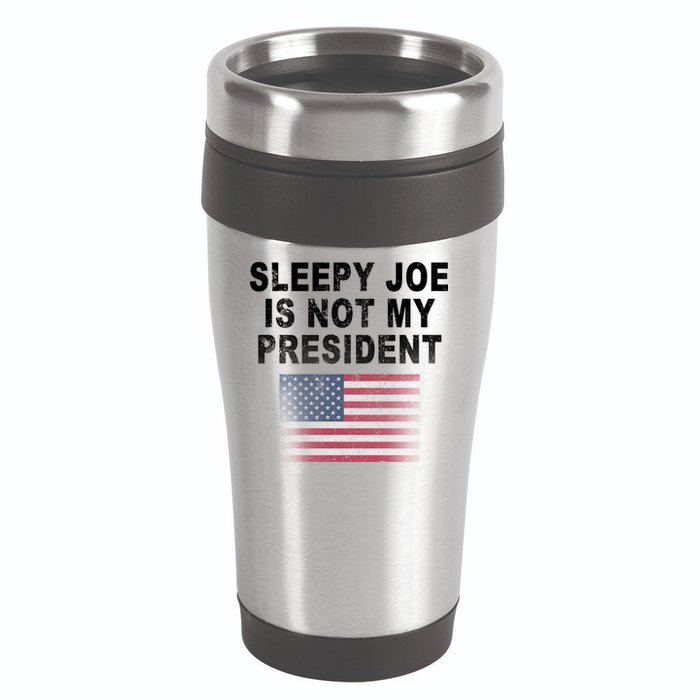 Sleepy Joe Is Not My President American Flag 16oz Travel Tumbler