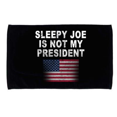 Sleepy Joe Is Not My President American Flag Microfiber Hand Towel
