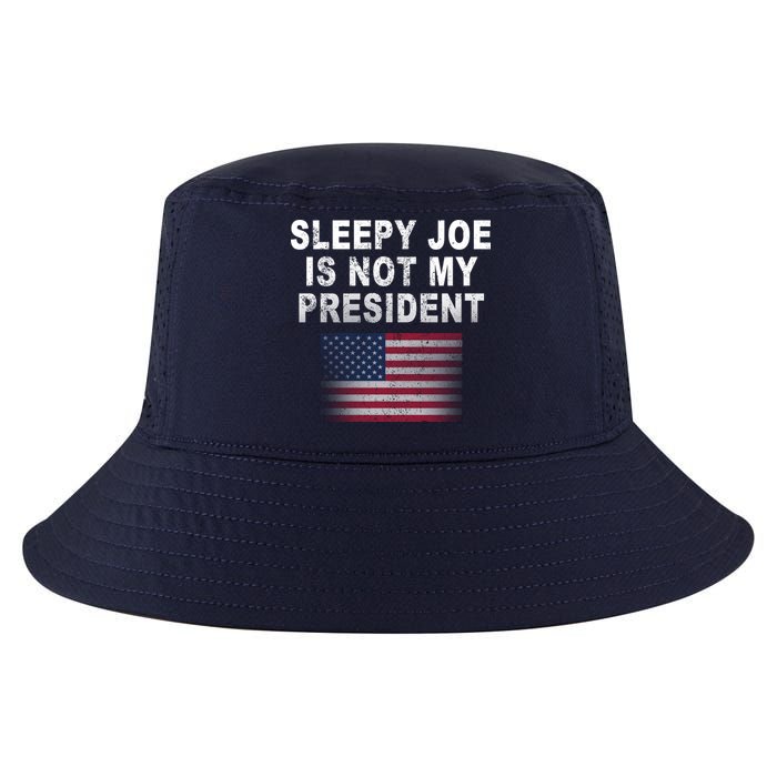 Sleepy Joe Is Not My President American Flag Cool Comfort Performance Bucket Hat