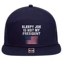 Sleepy Joe Is Not My President American Flag 7 Panel Mesh Trucker Snapback Hat