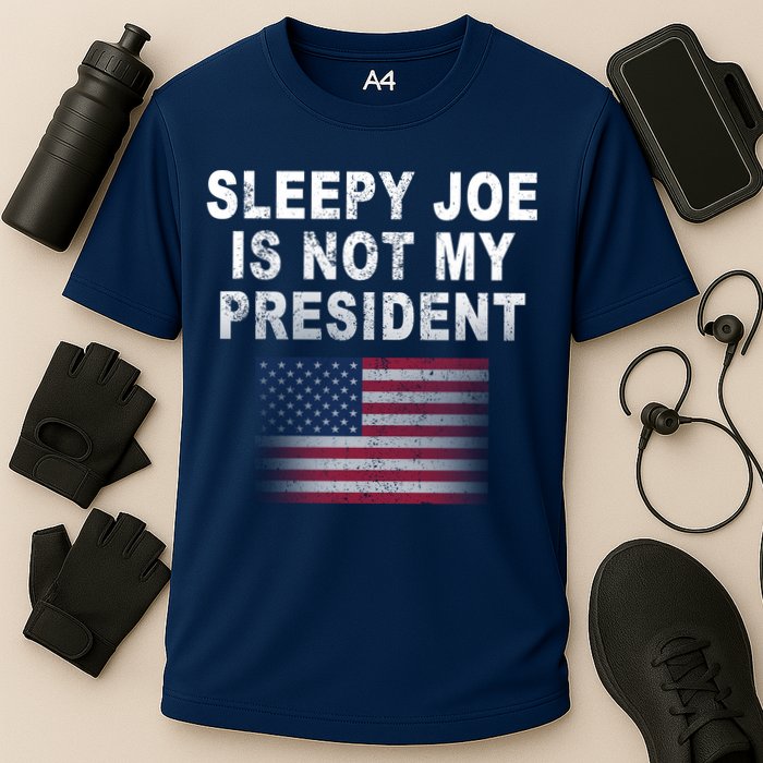 Sleepy Joe Is Not My President American Flag Performance Shirt