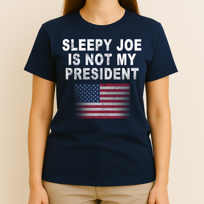 Sleepy Joe Is Not My President American Flag T-Shirt