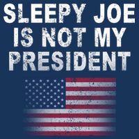 Sleepy Joe Is Not My President American Flag Flatbill Hat