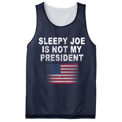 Sleepy Joe Is Not My President American Flag Mesh Reversible Basketball Jersey Tank