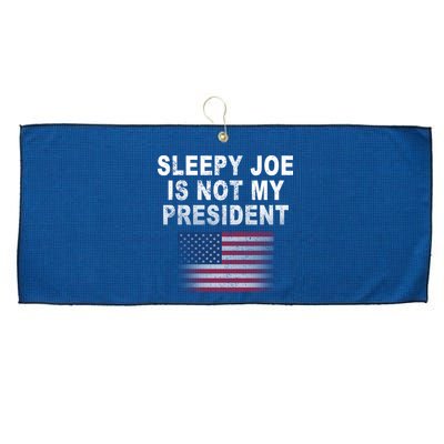 Sleepy Joe Is Not My President American Flag Large Microfiber Waffle Golf Towel
