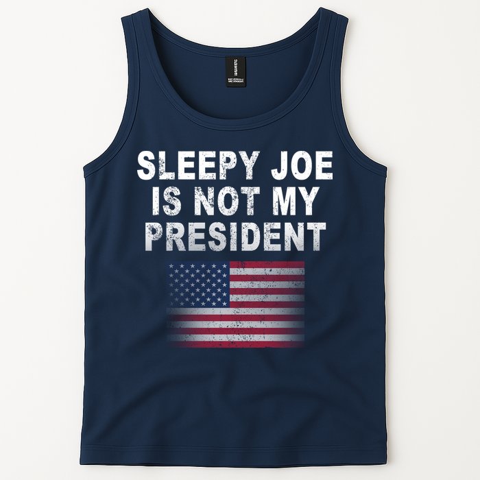 Sleepy Joe Is Not My President American Flag Tank Top
