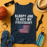 Sleepy Joe Is Not My President American Flag Tank Top