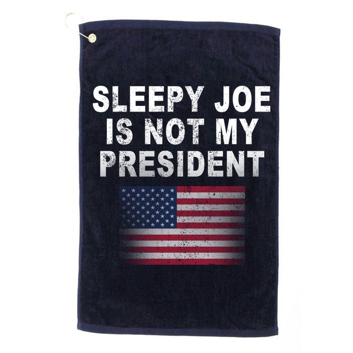 Sleepy Joe Is Not My President American Flag Golf Towel