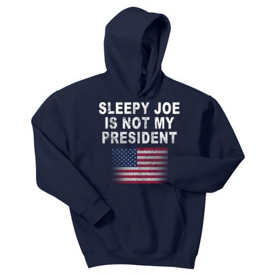 Sleepy Joe Is Not My President American Flag Kids Hoodie