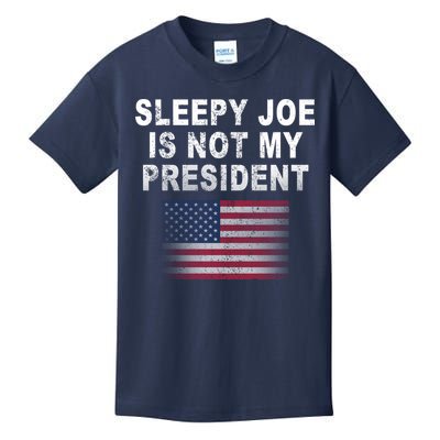 Sleepy Joe Is Not My President American Flag Kids T-Shirt