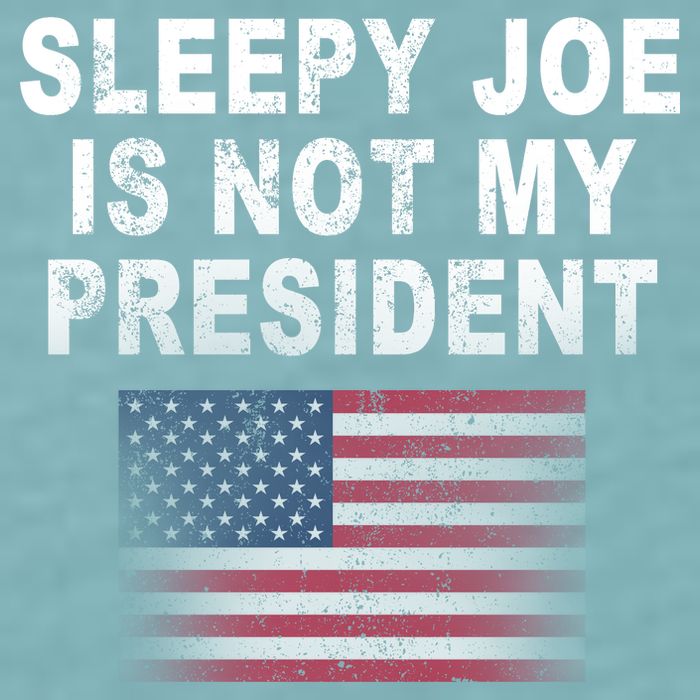 Sleepy Joe Is Not My President American Flag Sueded Cloud Jersey T-Shirt