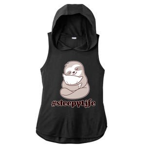 Sleepy Life Sloth Ladies PosiCharge Tri-Blend Wicking Draft Hoodie Tank