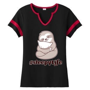 Sleepy Life Sloth Ladies Halftime Notch Neck Tee