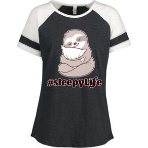 Sleepy Life Sloth Enza Ladies Jersey Colorblock Tee