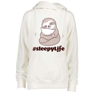 Sleepy Life Sloth Womens Funnel Neck Pullover Hood