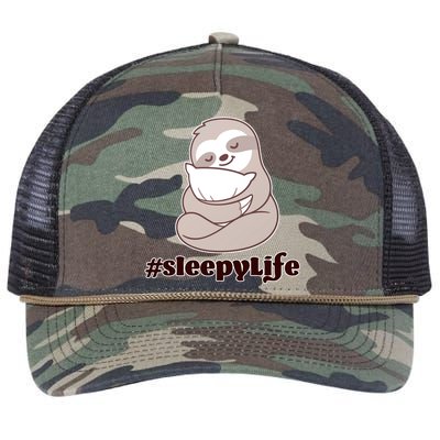 Sleepy Life Sloth Retro Rope Trucker Hat Cap