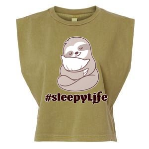 Sleepy Life Sloth Garment-Dyed Women's Muscle Tee