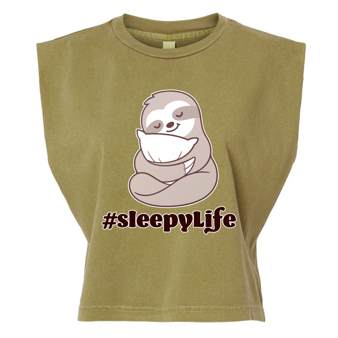 Sleepy Life Sloth Garment-Dyed Women's Muscle Tee