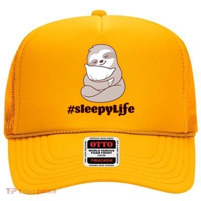 Sleepy Life Sloth High Crown Mesh Back Trucker Hat