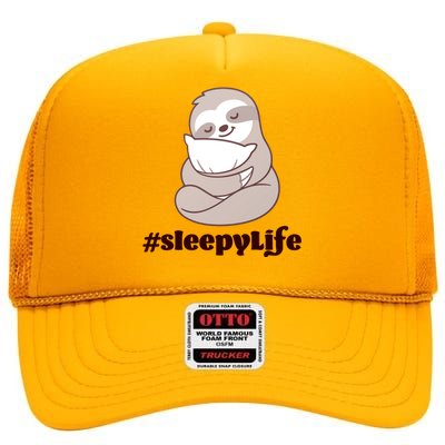 Sleepy Life Sloth High Crown Mesh Back Trucker Hat