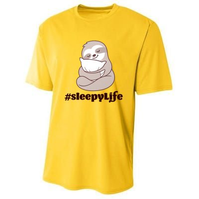 Sleepy Life Sloth Youth Performance Sprint T-Shirt