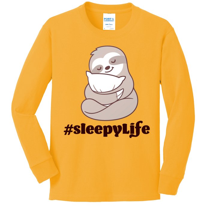 Sleepy Life Sloth Kids Long Sleeve Shirt