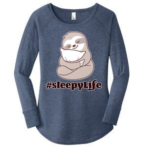 Sleepy Life Sloth Women's Perfect Tri Tunic Long Sleeve Shirt