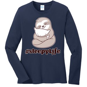 Sleepy Life Sloth Ladies Long Sleeve Shirt