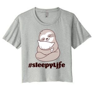 Sleepy Life Sloth Women's Crop Top Tee