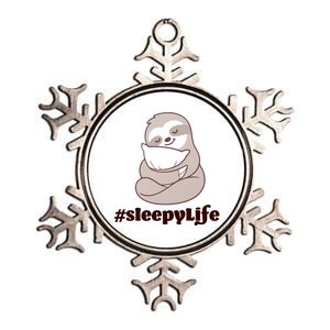 Sleepy Life Sloth Metallic Star Ornament