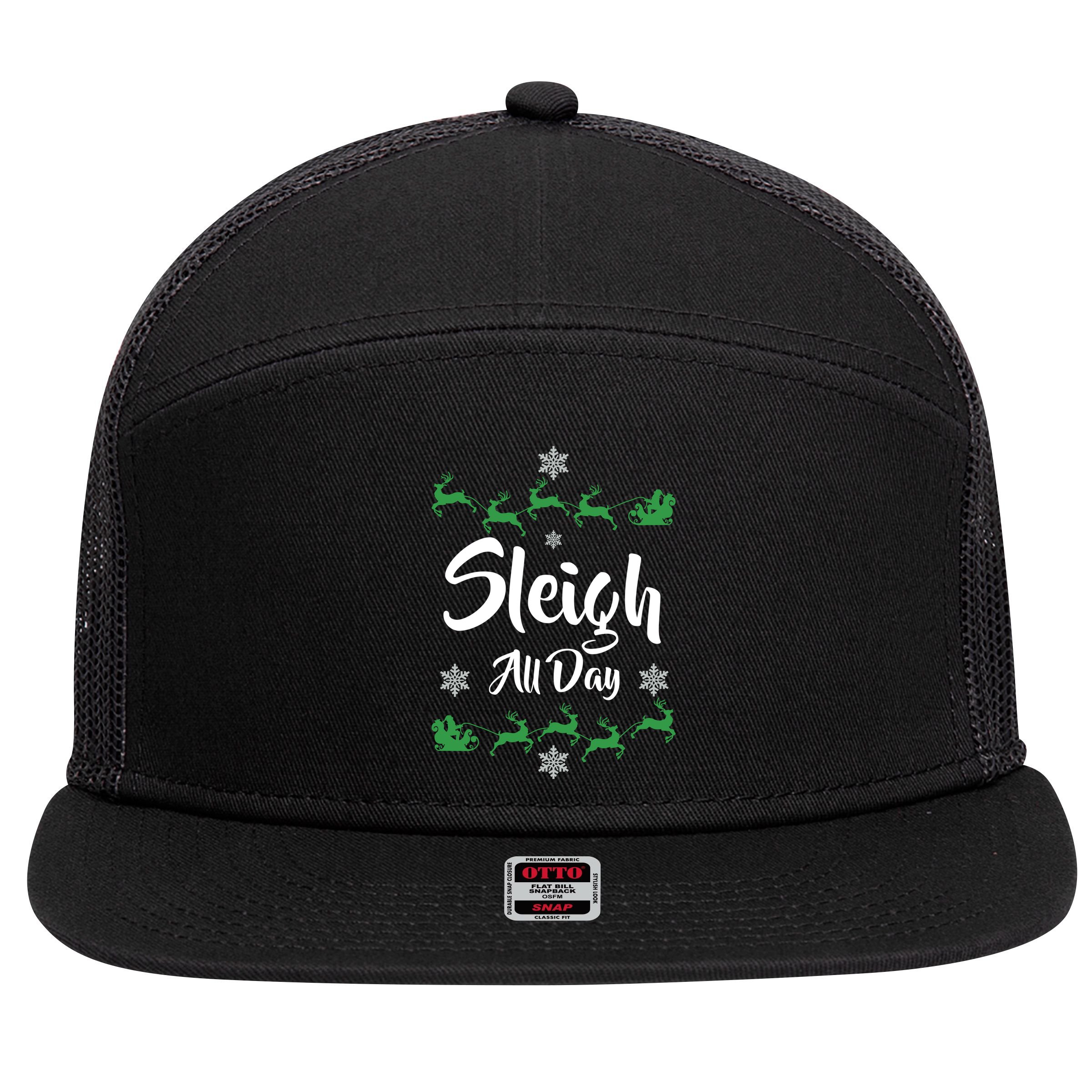 Sleigh All Day 7 Panel Mesh Trucker Snapback Hat