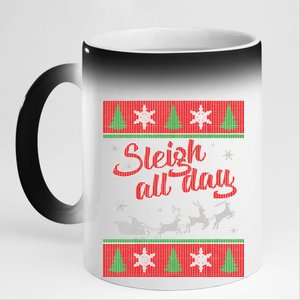 Sleigh All Day Ugly Christmas 11oz Black Color Changing Mug