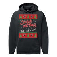 Sleigh All Day Ugly Christmas Performance Fleece Hoodie