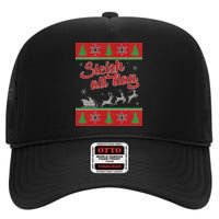 Sleigh All Day Ugly Christmas High Crown Mesh Back Trucker Hat