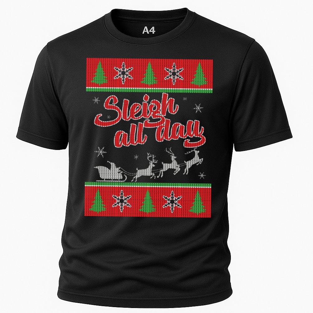 Sleigh All Day Ugly Christmas Performance Shirt