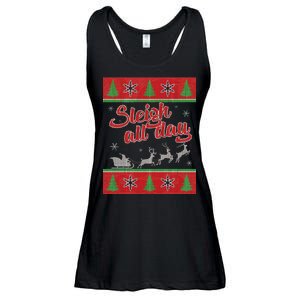 Sleigh All Day Ugly Christmas Ladies Essential Flowy Tank