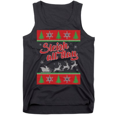 Sleigh All Day Ugly Christmas Tank Top