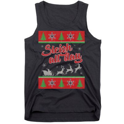 Sleigh All Day Ugly Christmas Tank Top