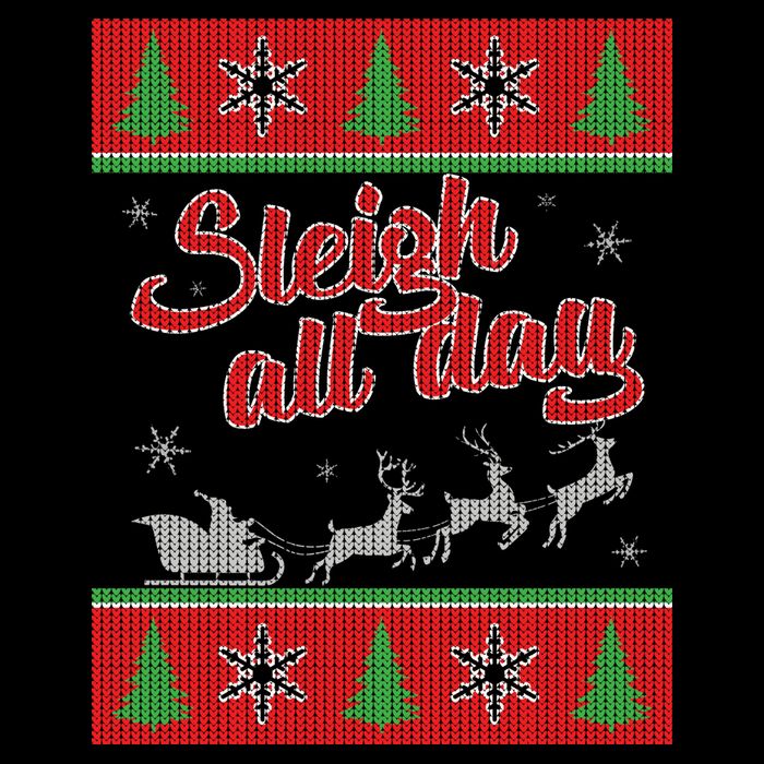 Sleigh All Day Ugly Christmas Zip Tote Bag