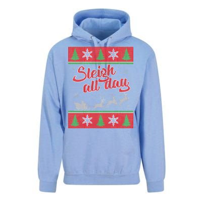 Sleigh All Day Ugly Christmas Unisex Surf Hoodie