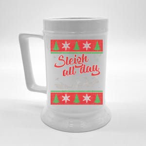 Sleigh All Day Ugly Christmas Beer Stein